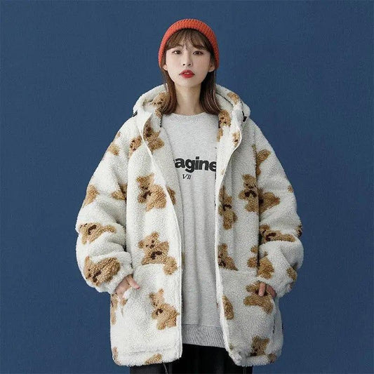 Cheky - Lamb fur bear cotton coat